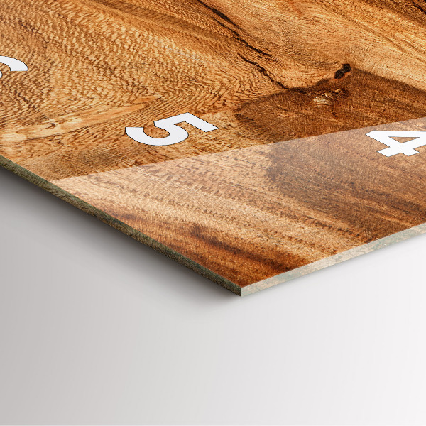 Ceas pătrat de perete din sticlă Textura lemnului