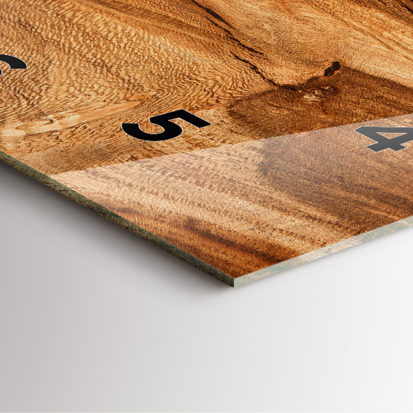 Ceas pătrat de perete din sticlă Textura lemnului