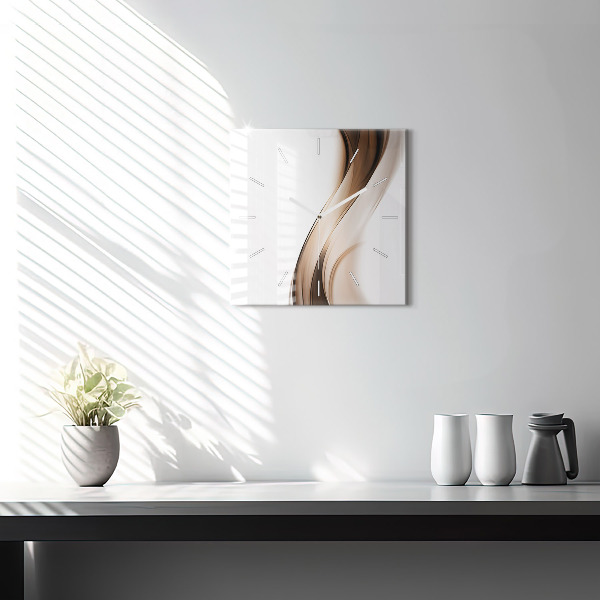Ceas pătrat de perete din sticlă Abstracția liniilor