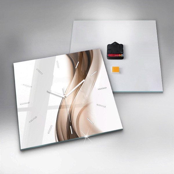 Ceas pătrat de perete din sticlă Abstracția liniilor