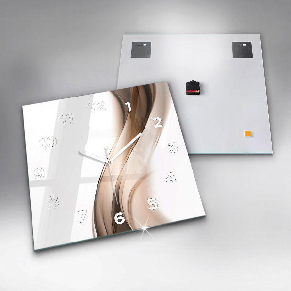 Ceas pătrat de perete din sticlă Abstracția liniilor