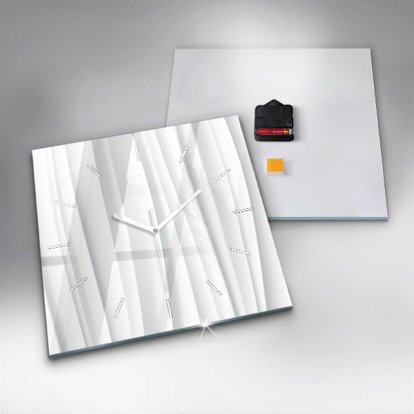 Ceas pătrat de perete din sticlă Textura valuri