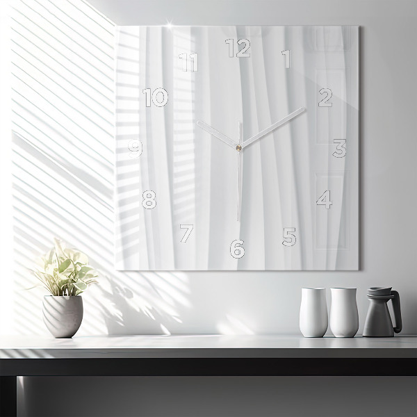 Ceas pătrat de perete din sticlă Textura valuri