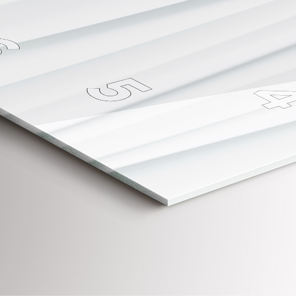 Ceas pătrat de perete din sticlă Textura valuri