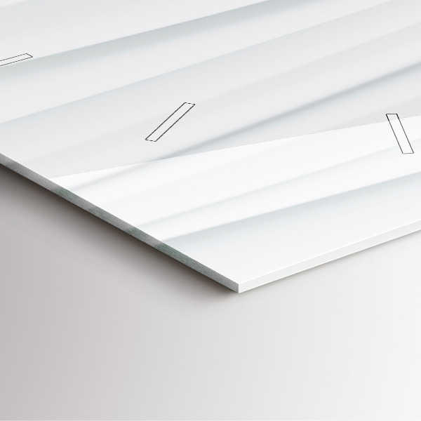 Ceas pătrat de perete din sticlă Textura valuri