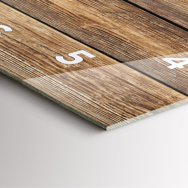 Ceas pătrat de perete din sticlă Scânduri de lemn