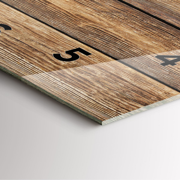 Ceas pătrat de perete din sticlă Scânduri de lemn