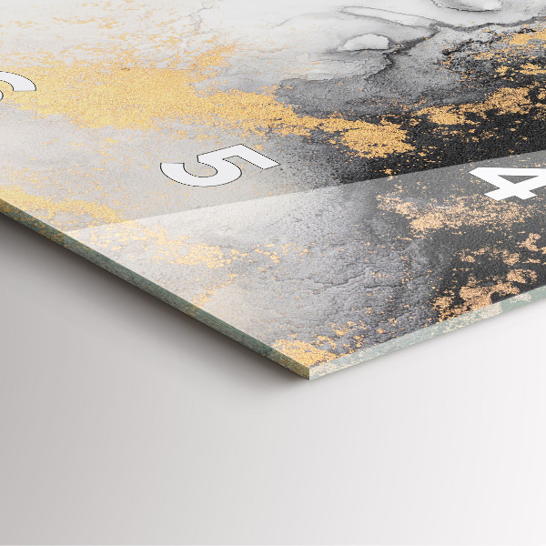 Ceas pătrat de perete din sticlă Marmură artistică