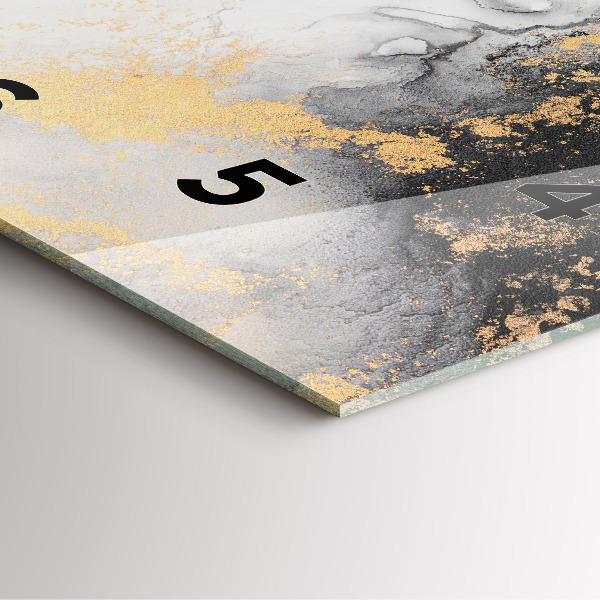 Ceas pătrat de perete din sticlă Marmură artistică