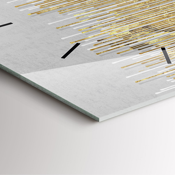 Ceas pătrat de perete din sticlă Model decorativ și auriu