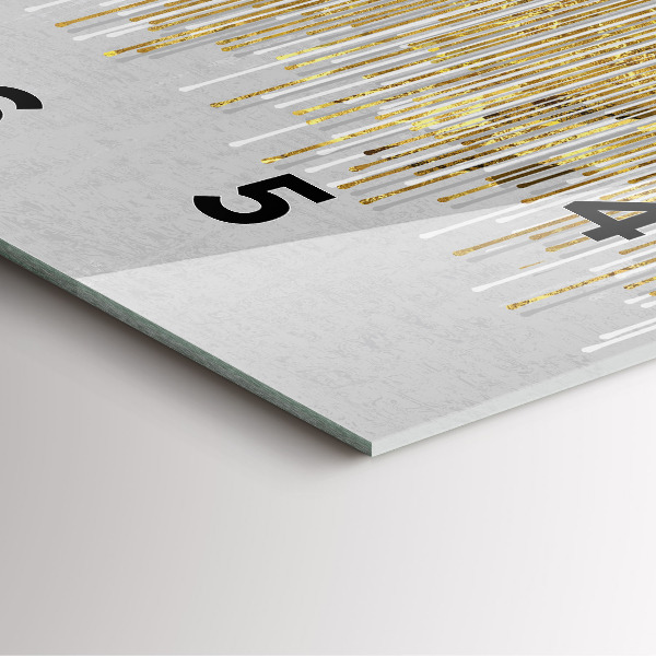 Ceas pătrat de perete din sticlă Model decorativ și auriu