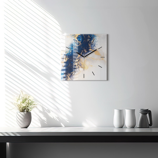 Ceas pătrat de perete din sticlă Model de marmură