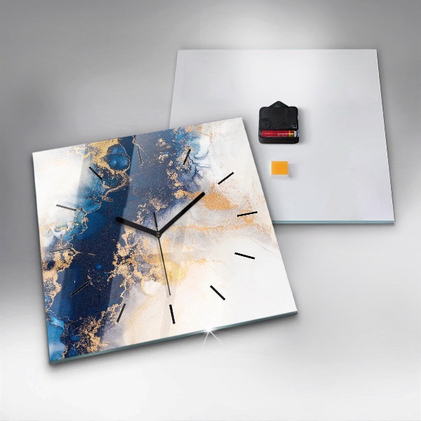 Ceas pătrat de perete din sticlă Model de marmură