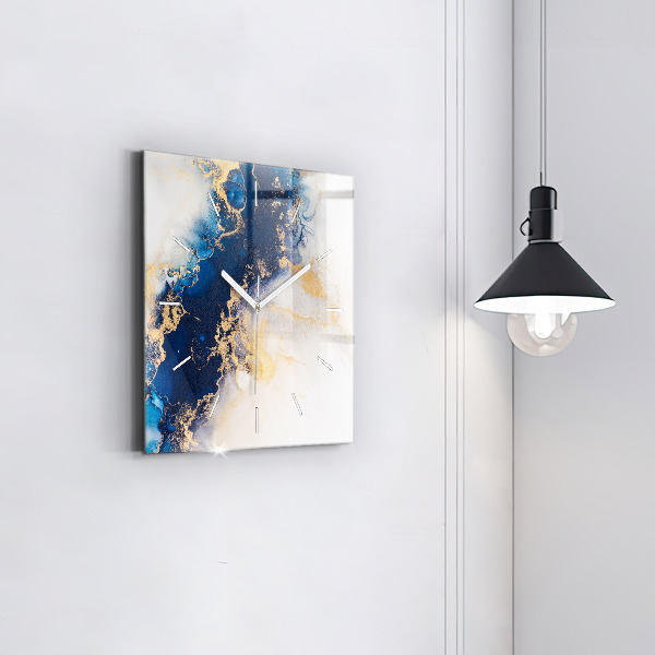 Ceas pătrat de perete din sticlă Model de marmură