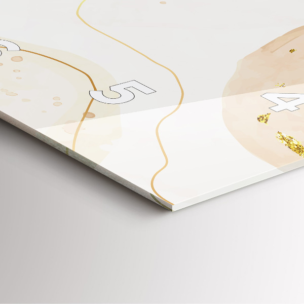 Ceas pătrat de perete din sticlă Pete de acuarelă