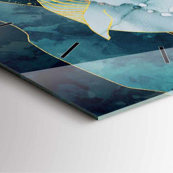 Ceas pătrat de perete din sticlă Balenă abstractă