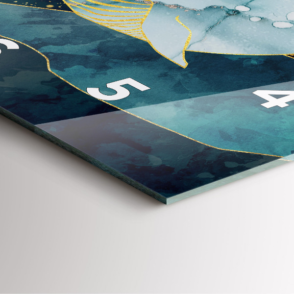 Ceas pătrat de perete din sticlă Balenă abstractă