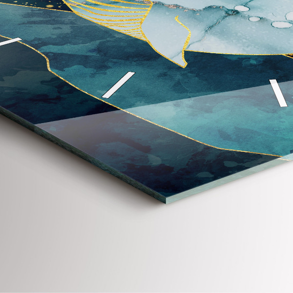 Ceas pătrat de perete din sticlă Balenă abstractă