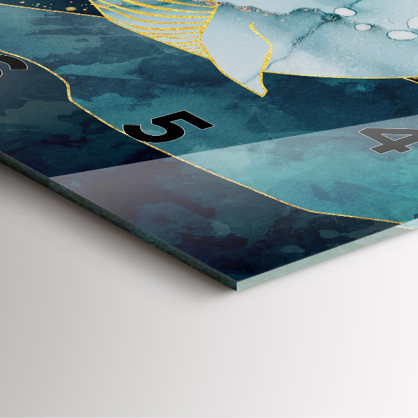 Ceas pătrat de perete din sticlă Balenă abstractă