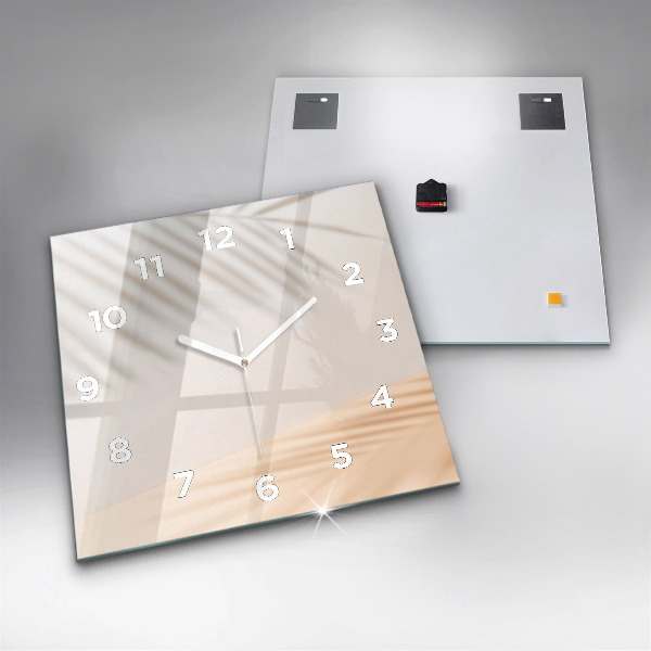 Ceas pătrat de perete din sticlă Abstracție cremoasă