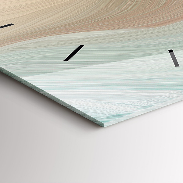 Ceas pătrat de perete din sticlă Abstracția valurilor