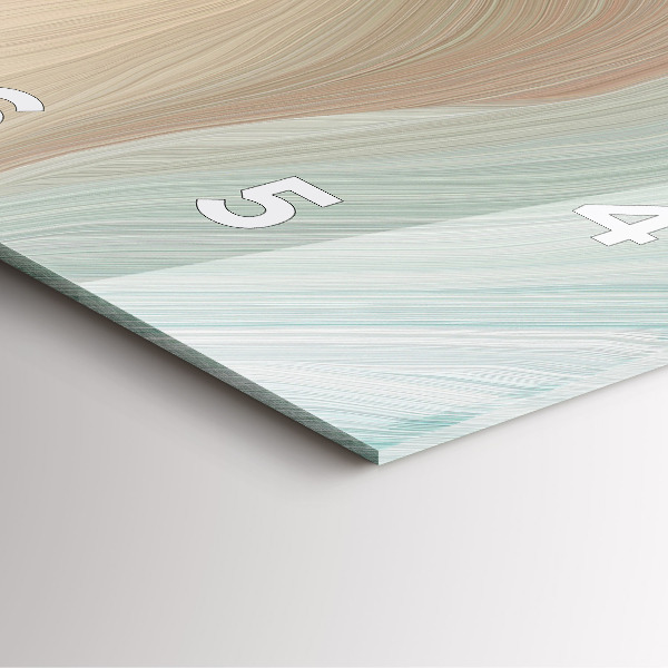 Ceas pătrat de perete din sticlă Abstracția valurilor