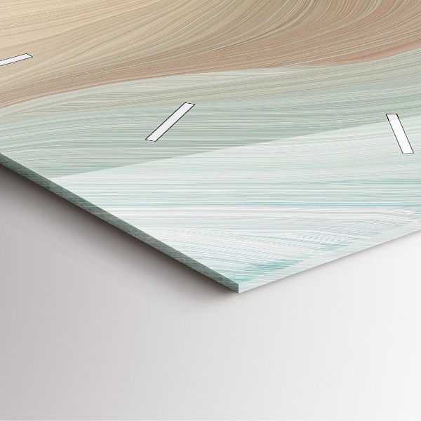 Ceas pătrat de perete din sticlă Abstracția valurilor