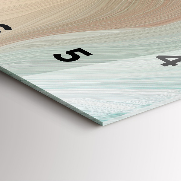 Ceas pătrat de perete din sticlă Abstracția valurilor