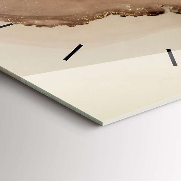 Ceas pătrat de perete din sticlă Artă modernă bej