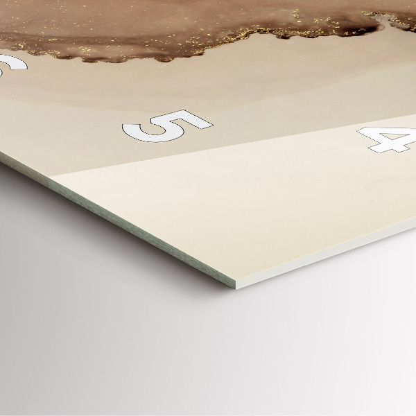 Ceas pătrat de perete din sticlă Artă modernă bej