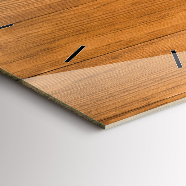 Ceas pătrat de perete din sticlă Scânduri de lemn