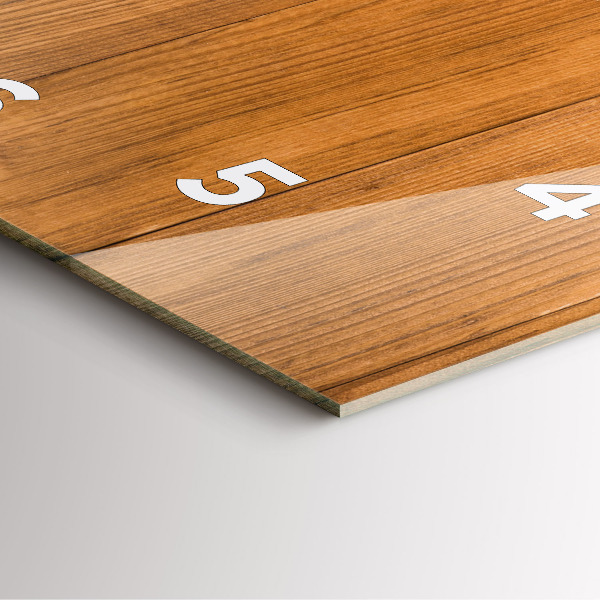 Ceas pătrat de perete din sticlă Scânduri de lemn