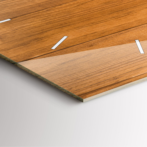 Ceas pătrat de perete din sticlă Scânduri de lemn