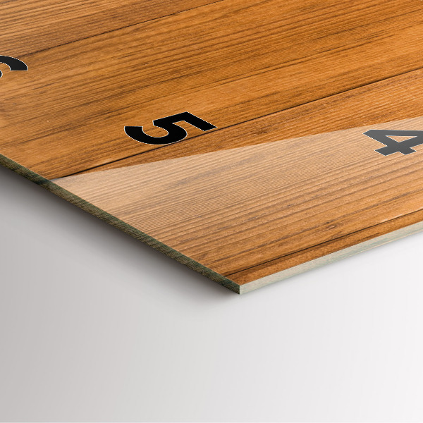 Ceas pătrat de perete din sticlă Scânduri de lemn