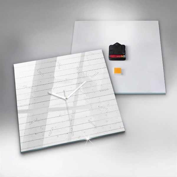 Ceas pătrat de perete din sticlă Model de panouri din lemn