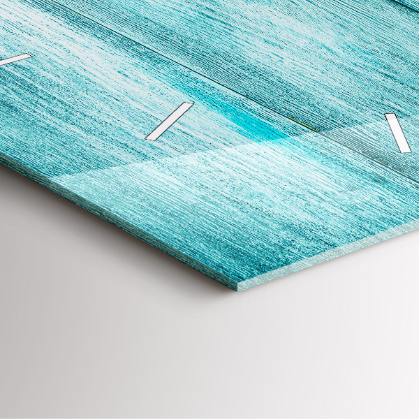 Ceas pătrat de perete din sticlă Lemn vechi albastru