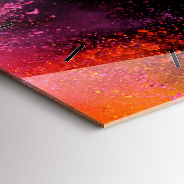 Ceas pătrat de perete din sticlă O explozie de culori