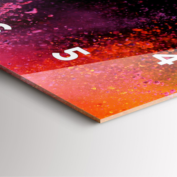 Ceas pătrat de perete din sticlă O explozie de culori