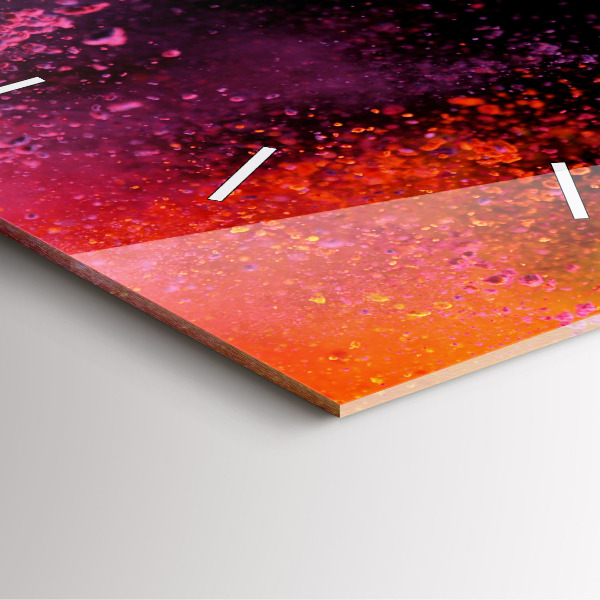 Ceas pătrat de perete din sticlă O explozie de culori