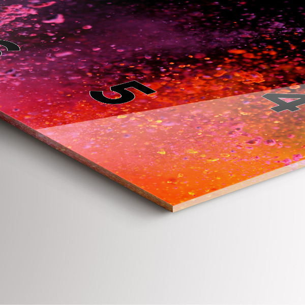 Ceas pătrat de perete din sticlă O explozie de culori