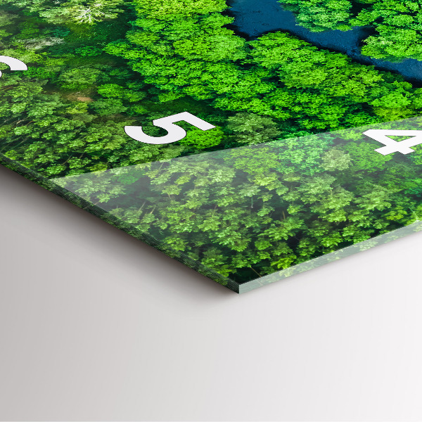 Ceas pătrat de perete din sticlă Râu în pădure