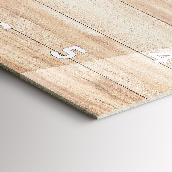 Ceas pătrat de perete din sticlă Textura din lemn