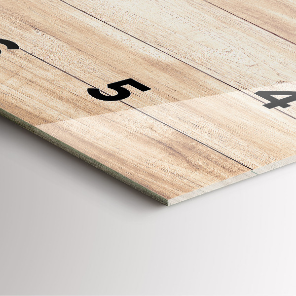 Ceas pătrat de perete din sticlă Textura din lemn