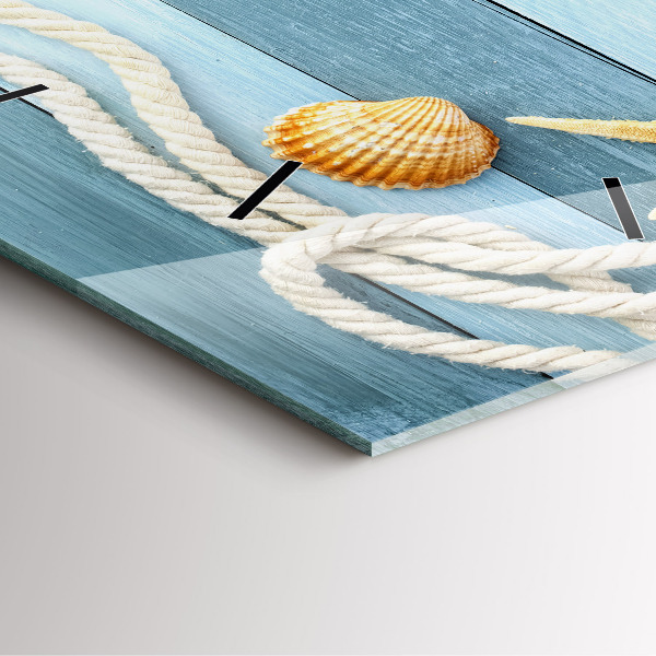 Ceas pătrat de perete din sticlă Scânduri în dungi și un papion