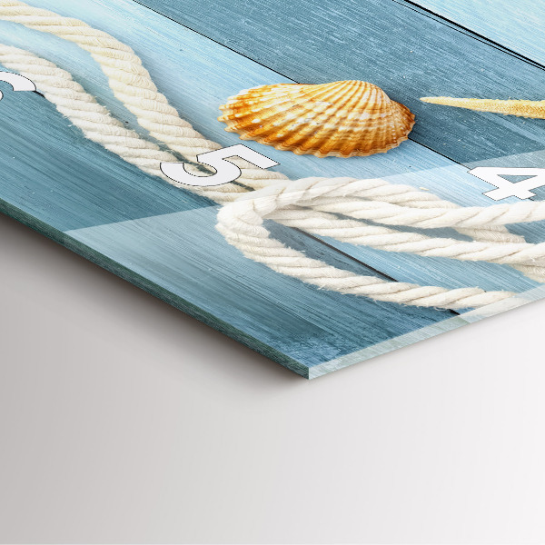 Ceas pătrat de perete din sticlă Scânduri în dungi și un papion