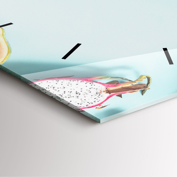 Ceas pătrat de perete din sticlă Compoziție de vară