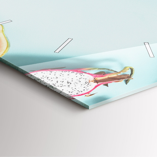 Ceas pătrat de perete din sticlă Compoziție de vară