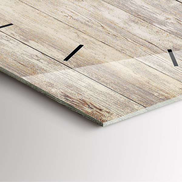 Ceas pătrat de perete din sticlă Panouri din lemn