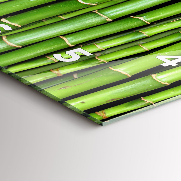 Ceas pătrat de perete din sticlă bambus asiatic