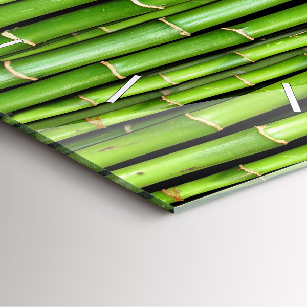 Ceas pătrat de perete din sticlă bambus asiatic